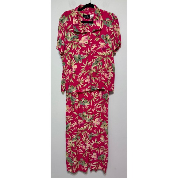 MHM Size 12 Coastal‎ Grandma Floral Set Tropical Dopamine Dress Maximalist - Picture 1 of 8